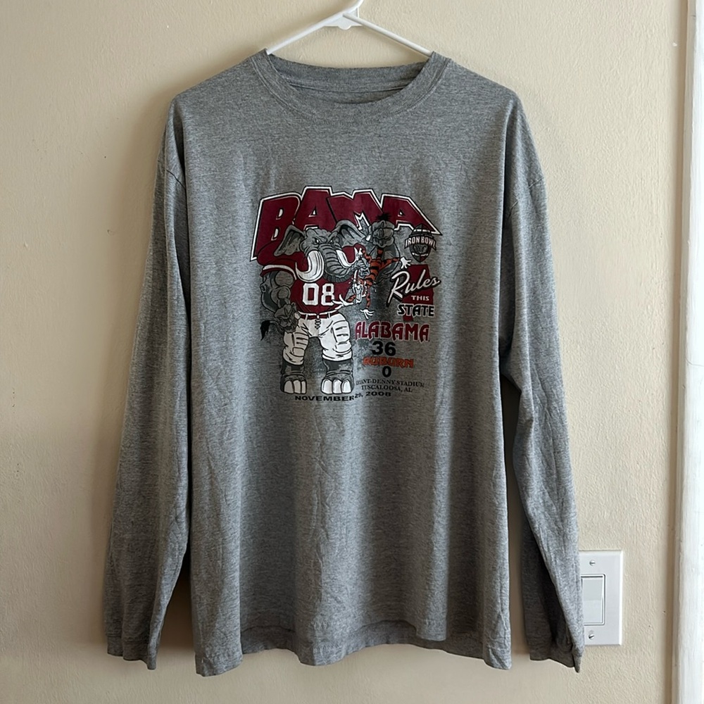 Vintage 2008 iron bowl NCAA Alabama crimson tide football long sleeve shirt